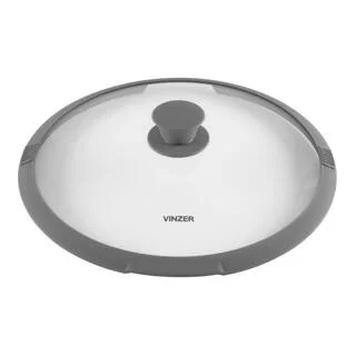 Кришка із силіконовим обідком Vinzer 50250 24 см Glass lid with silicon