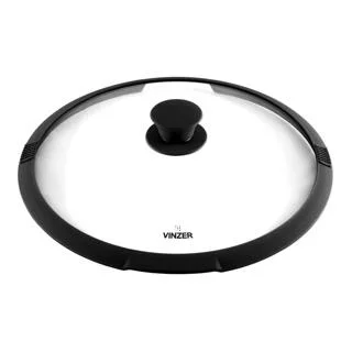 Кришка із силіконовим обідком Vinzer 50248 28 см Glass lid with silicon