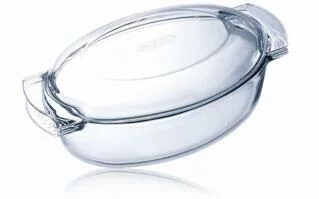 Каструля з кришкою овальна, скляна Pyrex Classic 460A000 (4.4+1.4 л)